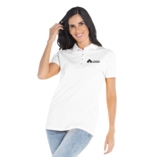 PLAYERA YAZBEK DAMA TIPO POLO PIQUE BLANCA 100% ALGODON