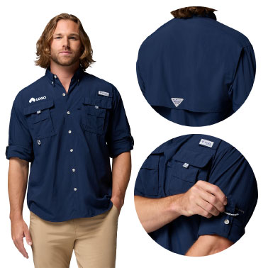 CAMISA COLUMBIA BAHAMA MANGA LARGA PARA CABALLERO