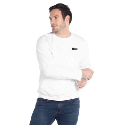 SUDADERA YAZBEK CUELLO REDONDO UNISEX PARA ADULTO BLANCO S-XL