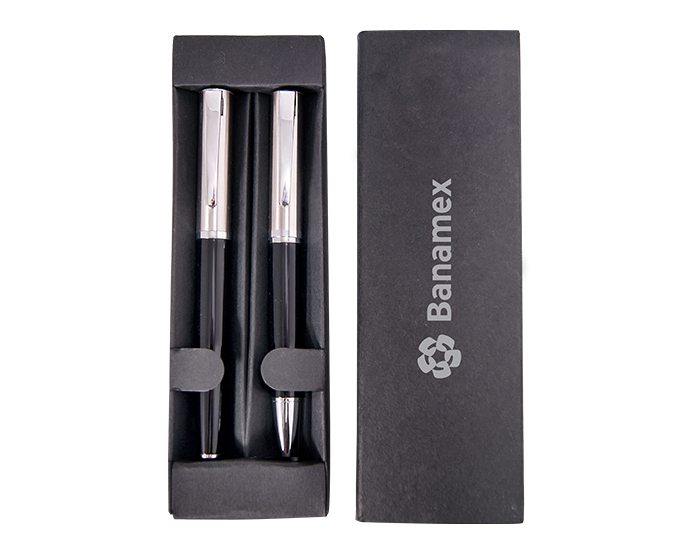 SET DE BOLIGRAFOS ACERO INOXIDABLE NIMBUS