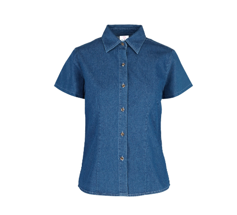 CAMISA YAZBEK DE MEZCLILLA MANGA CORTA CON SILUETA PARA DAMA XXL