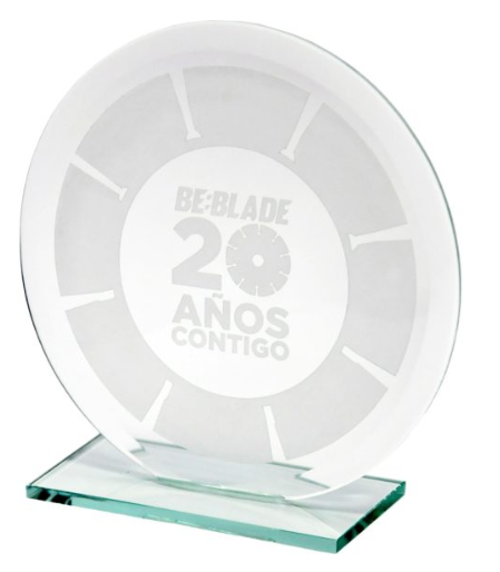 RECONOCIMIENTO DE CRISTAL REDONDO CON BASE DE CRISTAL