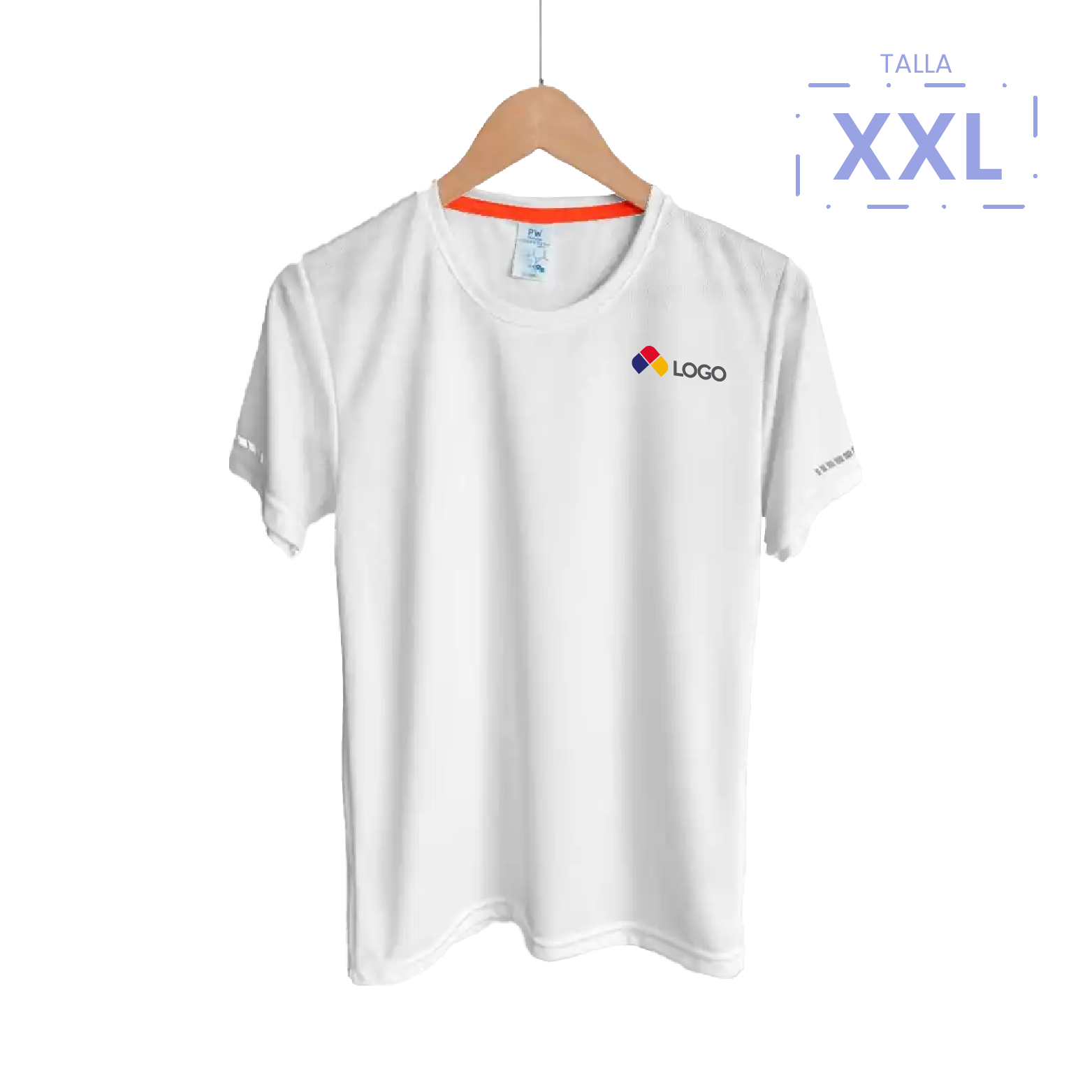 PLAYERA DEPORTIVA CUELLO REDONDO CABALLERO PLAYERYTEES BLANCO 2XL