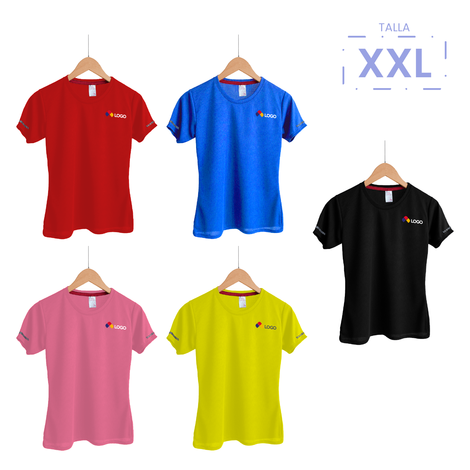 PLAYERA DEPORTIVA CUELLO REDONDO DAMA PLAYERYTEES COLORES XXL