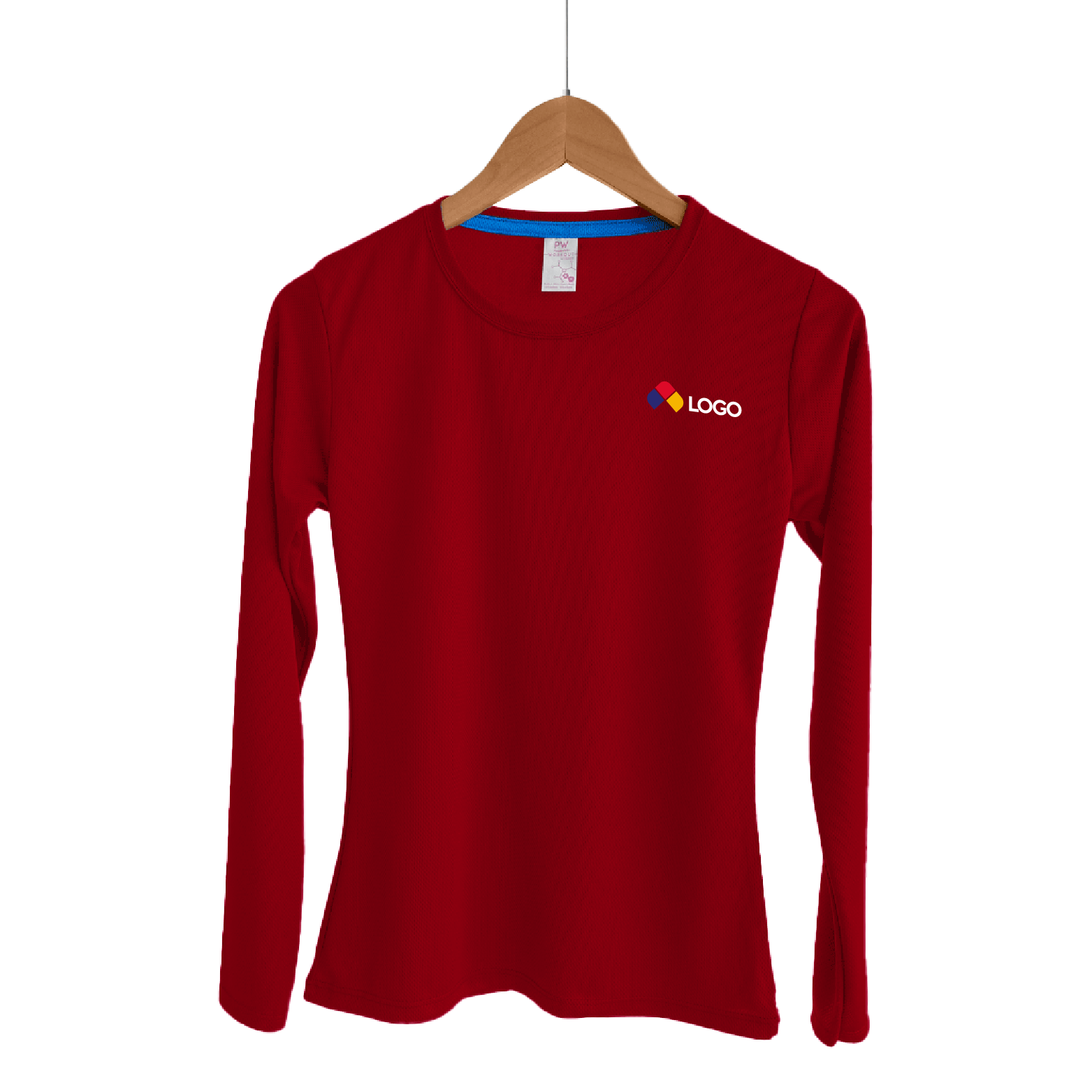 PLAYERA DEPORTIVA CUELLO REDONDO MANGA LARGA DAMA PLAYERYTEES COLORES S-XL