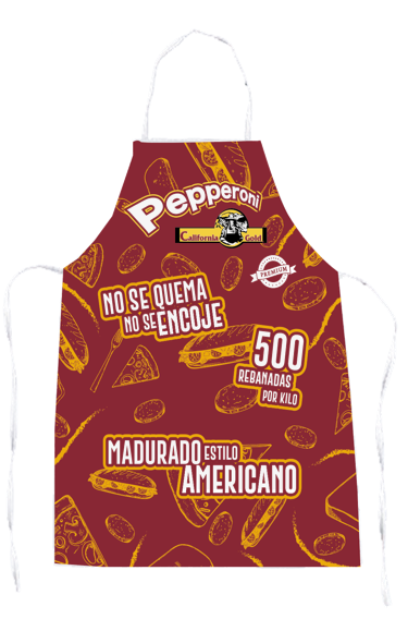 MANDIL PERSONALIZADO DE TERGAL - 100% POLIESTER  60X47 CM - EM