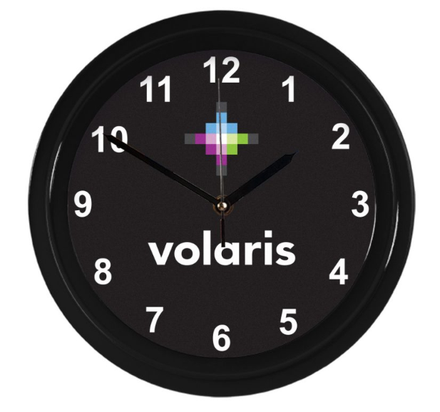 RELOJ DE PARED CON BISEL DE PLASTICO COLOR NEGRO CON CRISTAL Y BATERIA AA