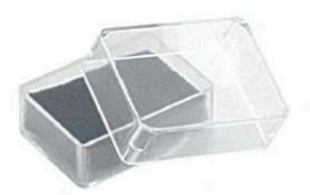 CAJA DE ACRILICO TRANSPARENTE CON TAPA Y ESPONJA DE 4 X 8 CM - ZB