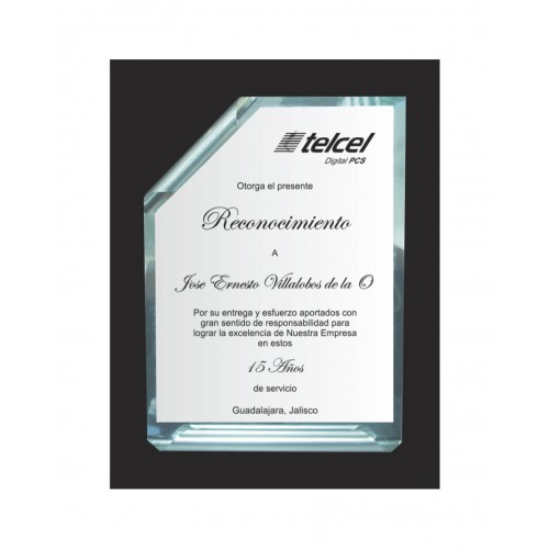 RECONOCIMIENTO TAMANO CARTA BASE MDF COLOR E NEGRA CON DOBLE PLACA DE ALUMINIO TIPO PERGAMINO CON IMPRESION EN SISTEMA S